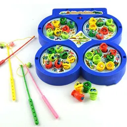 bestie toys Fish Catching Game with Sound,Fishing Game Include 32 Pieces Fishes and 4 Fishing Rod Fishing Game for Kids image 3