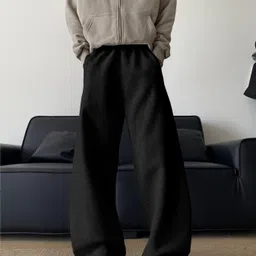daphne maurier Men Solid Black Track Pants image 4