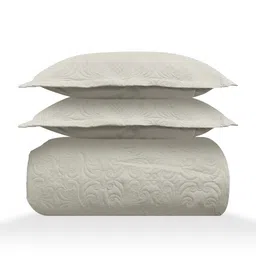 labham Green Solid GSM 300 Pure Cotton King Size Bedcover With 2 Pillow Covers image 2