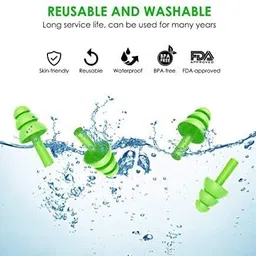 james healthplus Waterproof Soft Silicone Ear Plug For Swimming & Bathing for Kids & Adult 1 Pair Ear Plug & Nose Clip image 3