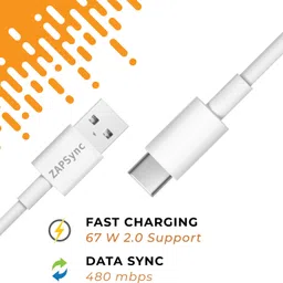 ZAPSync USB Type C Cable 1 m 67W-1M-U2C-W image 2