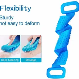 rimjhim Silicone Body Back Scrubber, Double Side Bathing Brush for Skin Deep Cleaning image 3
