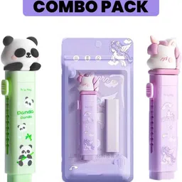 klidshusoz treasure Unicorn and Panda Cutter Shaped Eraser COMBO Non-Toxic Eraser image 3