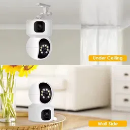OSHSIZ Smart Dual Lens Camera with PTZ 360° WiFi 1080P HD AI IR Night Vision 2Way Audio Security Camera image 5
