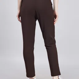 leewan Women Solid Brown Track Pants image 2