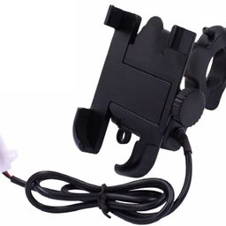 allextreme Bike Cell Phone Holder with USB Charger Metal Alloy Cradle Stand 360 Rotation Bike Mobile Holder-picture-24