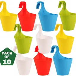 groot Hanging/Railing Pots for Plants and Flower Pots Planter Ideal for Outdoor Balcony Plant Container Set image 2