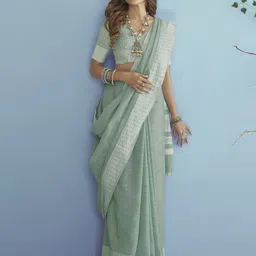 satrani Woven, Self Design, Embellished Handloom Pure Cotton Saree-picture-11