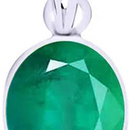 bwm gems Certified 10.25 Ratti Green Emerald Gemstone / Panna Stone Excellent Quality Silver Pendant For Men And Women Emerald Silver Pendant-picture-24