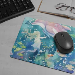 ARTOLIC Watercolor dolphin Mouse Pad for Office & Gaming, Non-Slip Rubber Base Non Slip Base Mousepad image 3
