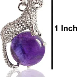reiki crystal products Natural Amethyst Leopard Shape Pendant Locket with Thread for Unisex Amethyst, Agate Crystal Pendant image 3