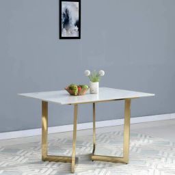 casacraft from pepperfry Enrico Metallic 4 Seater Dining Table With White Porcelain Top-picture-20