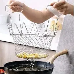 rtenterprise Stainless Steel 12 in 1 Chef Cooking Net Basket for Deep Fry, Boiling, Steam Storage Basket image 2