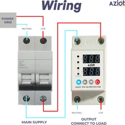 aziot AZ1PVA1 Over/Under Voltage Protection 220V, 63A with Auto Re-Connect LED Display image 3
