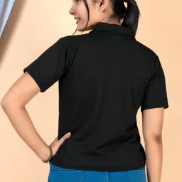 dulhansarees Women Regular Fit Solid Button Down Collar Casual Shirt image 2