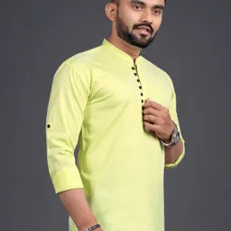 nofilter Men Solid Pure Cotton Straight Kurta image 3