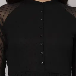 aayu Women Fit and Flare Black Midi/Calf Length Dress image 5