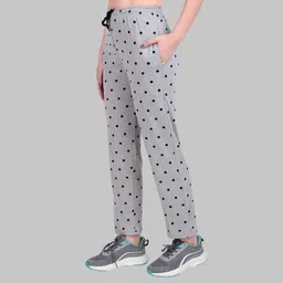 jeckward Women Polka Print Grey Track Pants-picture-21