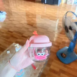 ogaura Cute Cartoon Duck Face Sipper Cup for Kids |Portable Glass Jar Sipper image 3