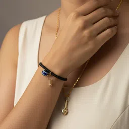 saptarishi Hanuman Bajrang Bali Gada, Pendant Locket in golden chain with hand bracelet Brass Locket Set image 4