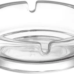 mdnsho Crystal Glass Round Tabletop Ash Tray Glass Ash Tray for Cigarette, Clear Glass Ashtray image 4
