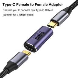 C & E Dark Blue TYPE C TO C FEMALE CONNECTOR Phone Converter image 2