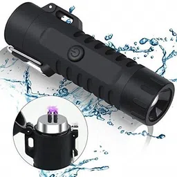 Explorer Rechargeable Lighter Dual Kits Camping Hiking Cigarette Lighter Black 3 in 1 Lighter With Torch Waterproof Professional Electric Outdoor, Cigarette Lighter-image-30
