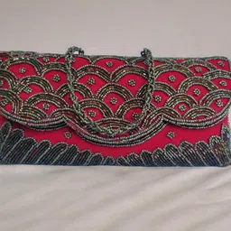 25degree n Red Women Sling Bag |Shoulder bag| Envelope Purse |Bridal hand clutch with Sling image 1