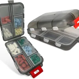 indirocks 7 Days 10 Compartment Supplement Medication Holder Travel Pill Organizer-9.5x2.5x3 Cm Pill Box-picture-21