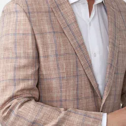 peter england Men Checkered Single Breasted Formal Blazer image 4