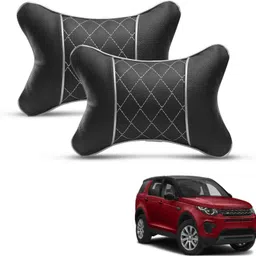 Black, Silver Leatherite Car Pillow Cushion for Land Rover-image-5