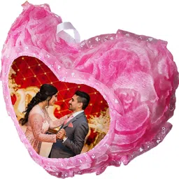 ashu creation Microfibre Cushion Pack of 1 Solid Cushion Pillow With 1 Photo And Messages, 16 x 16 inch image 3