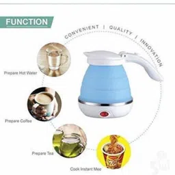 khalifa and badshah WGZ-011 P-45 Collapsible Electric Kettle Tea kettle Portable Silica Gel Foldable Electric Kettle with Separable Power Cord Electric Kettle 0.6 Liter 600ml(multicolor) Electric Kettle image 3
