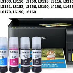 RAMKE High Quality Ink for EPSON L3110,L3100,L3101,L3115,L3116,L3150,L3151,L3156,L4150 Black + Tri Color Combo Pack Ink Bottle-image-82