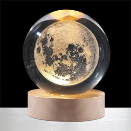 zovilstore Crystal Ball Light for Home Decoration LED 3D Moon Night Lamp image 1