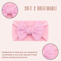 rainbow retail Adorable Newborn Baby Girls Headbands Soft, Colorful & Stylish Designs Set Of 6 Head Band image 4