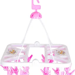 rying Hanger, Foldable Cloth Hanger with 28 Clips Laundry Drip Drying Hanger Rack Plastic Clothes Hanger for Socks Towels Underwear Bras Diapers Baby Clothes Pants Plastic Cloth Clips-image-76