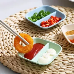 sugaalsu Wheat Straw Dipping Bowl Vinegar Soya Saucer Container Plates Easy to Clean_Ne Chutney Plate image 4