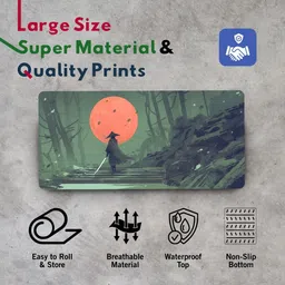 Sigma One Lone Moon Warrior Printed Keyboard Mouse Pad Mat - Anti-Slip & Waterproof Non Slip Base Mousepad image 3