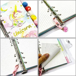 white popcorn Unicorn Diary Regular Diary RULED 30 Pages image 3