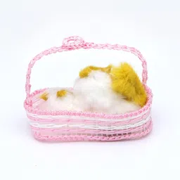 bogenlite Cute Sleeping Basket Cat Soft Plush Toy with Sound – Home Decor & Gift Item Decorative Showpiece - 14 cm image 4