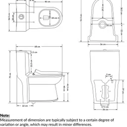 plantex Ceramic Rimless 1pcs Western Toilet/Water Closet/Commode With Seat-S Trap Outlet (APS-746) Western Commode image 3