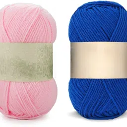 waaome Pink And Blue Wool 200 Gram 100x2 Hand Knitting Art Craft Soft Yarn (WA37)-picture-15