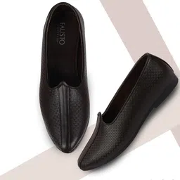 fausto Classic Ethnic Evening Wedding Party Comfort Embroidery Slip On Jutis and Mojaris For Men-picture-15