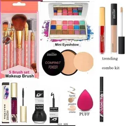 zailie Travel Friendly Essential Kit Makeup Brush Set image 1