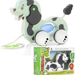 zunbella Pull Along Animal String Toddler Toy with Attractive Design For Kids (Dog)-picture-10