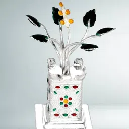 shreenath Solid Chandi / Silver Tulsi Small Plant for Home/Office for Pooja_I38 Decorative Showpiece - 7 cm-picture-39