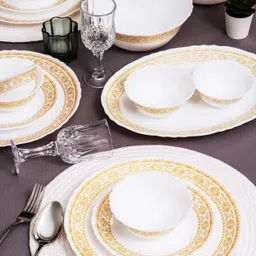 cello Pack of 33 Opalware Glass Dinner Set of 27pcs Dinner Set image 5