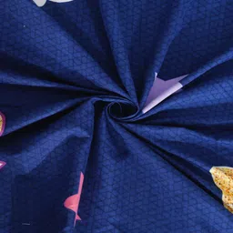 Blue Abstract 300 TC Cotton Blend Double Bedsheet with 2 Pillow covers by Klotthe image 4