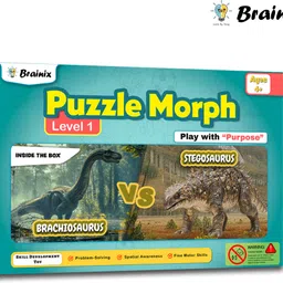 brainix 2-Piece 3D Dinosaur Puzzle Set – Brachiosaurus and Stegosaurus Build Kit image 1